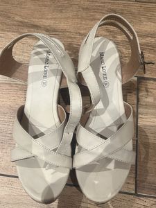 Marc Loire Strappy Wedges With Buckle Closure