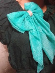 Teal Sparkle Bow