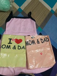 3 Cute 'I Love Mom &amp; Dad' Dress(New)