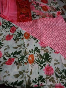 Floral Crepe Dress Material