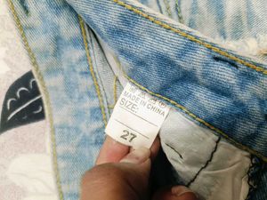 Skeleton Print Denim Shorts For Women.