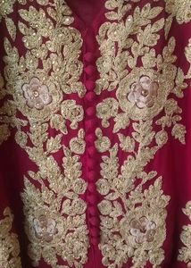 Maroon Party Wear 4 Piece Dress