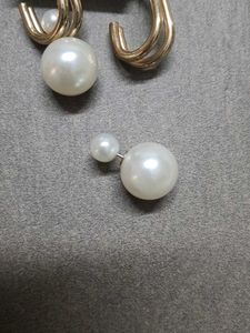Two Way Wear Pearl Earrings
