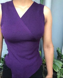 V Neck Ribbed Top