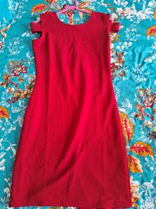 Red Knee Length Dress