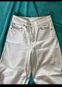 H&amp;M White Wide Leg Pants