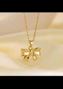 18k Gold Plated Bow Pendant