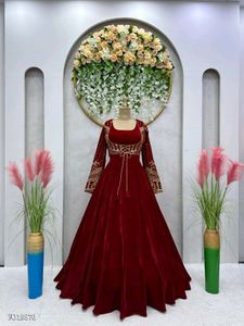 Beautiful Velvet Designer Gown With Koti