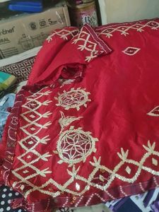 Red Embroidered Saree