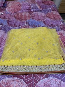Yellow Embellished Saree