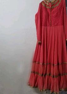 Elegant Coral Anarkali Kurta