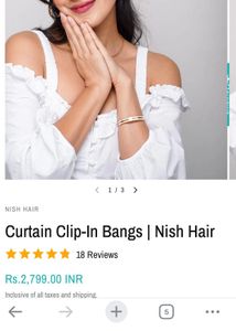 Nish Hair Clip On Curtain Bangs