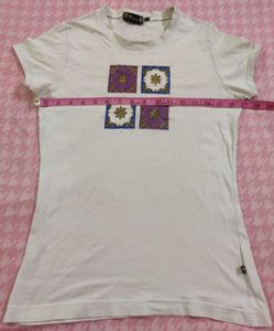 White Tee with Tile Design