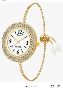 Gold Diamond Pearl Watch