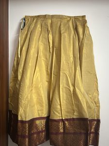 Gold and Maroon Half Saree/Lehenga unstitched