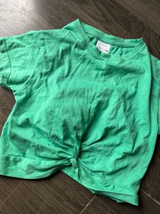 Green Zara Knotted Top