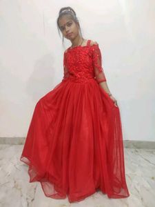 Red Floral Party Dress