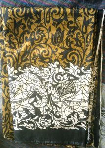 Black White And Gold Combination Saree