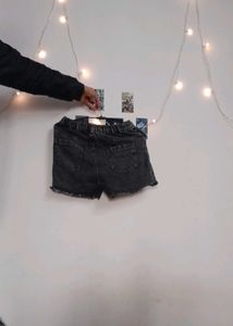 Black Denim Cut-Off Shorts