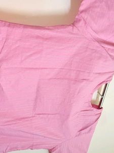 Pink Elegant Kurta With Lace, Sequin &amp; Thread Work