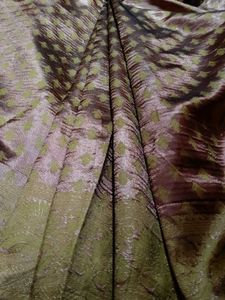 copper brown and solid green jarri based semi patt