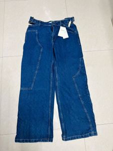 Wide Leg Jeans with Cutout Detail