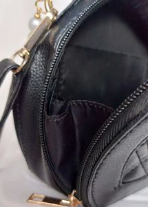 Black Cross Body Sling Bag Faux Leather