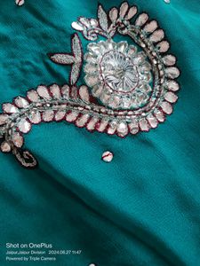 Teal Embellished Saree