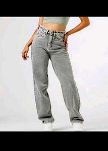 H&M Grey Wide Leg Denim