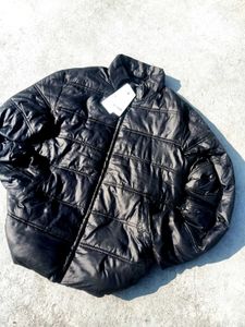 A Black Colour Puffer Jacket