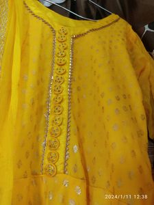 Haldi Outfit Lahenga Kurti Dupatta