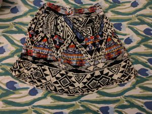 Patterned Mini Skirt