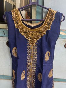 Elegant Blue &amp; Gold Kurta