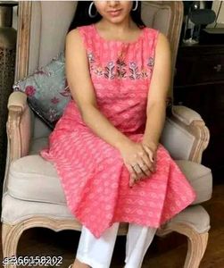 Pink Embroidered Kurta