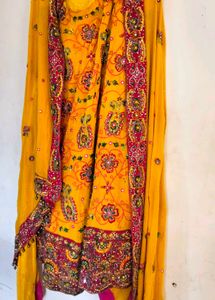 Gorgeous Yellow Embroidered Suit