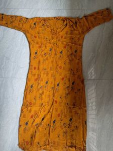 Mustard Yellow Kurti, For Daily Wear.