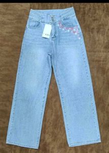 Floral Hand Embroidered Jeans