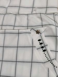 White Check Printed Jeggings
