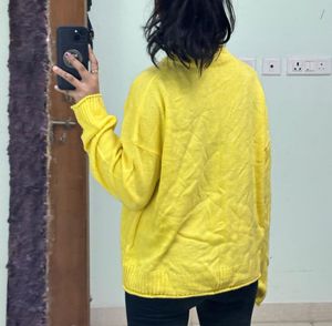 Yellow Knitted Korean Sweater Pullover