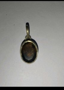 pure silver smoky quartz ( sphatik) pendant