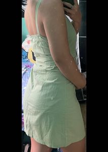 Mint Green Mini Dress With Belt