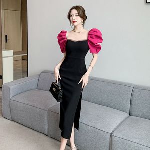Black Slit Bodycon Dress