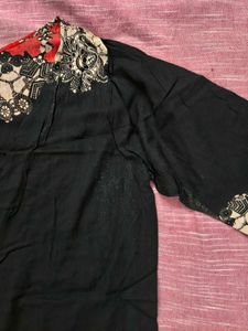 Boho Black Shrug with Fringes