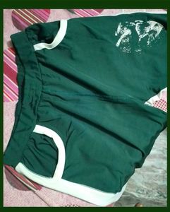 Green &amp; White Striped Joggers