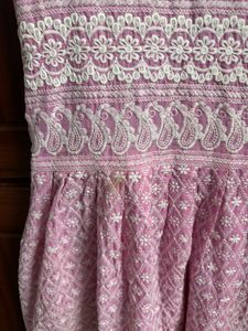 Pink Embroidered  Dress