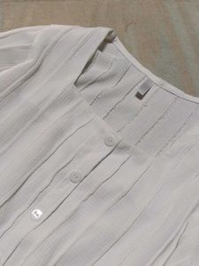 White Button-Down Crop Top