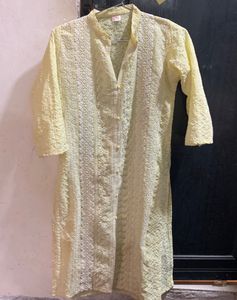 Yellow Chicken Cotton Kurta