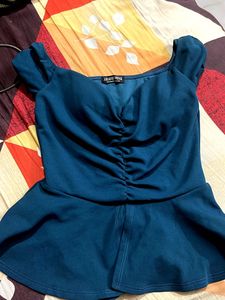 Cute Korean Royal Blue Top