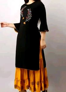 Elegant Black Embroidered Kurta Set