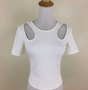 Zara White Cutout Top